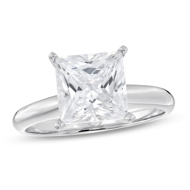 Main Image 1 of 3 CT. Certified Princess-Cut Lab-Grown Diamond Solitaire Engagement Ring in 14K White Gold (F/SI2)