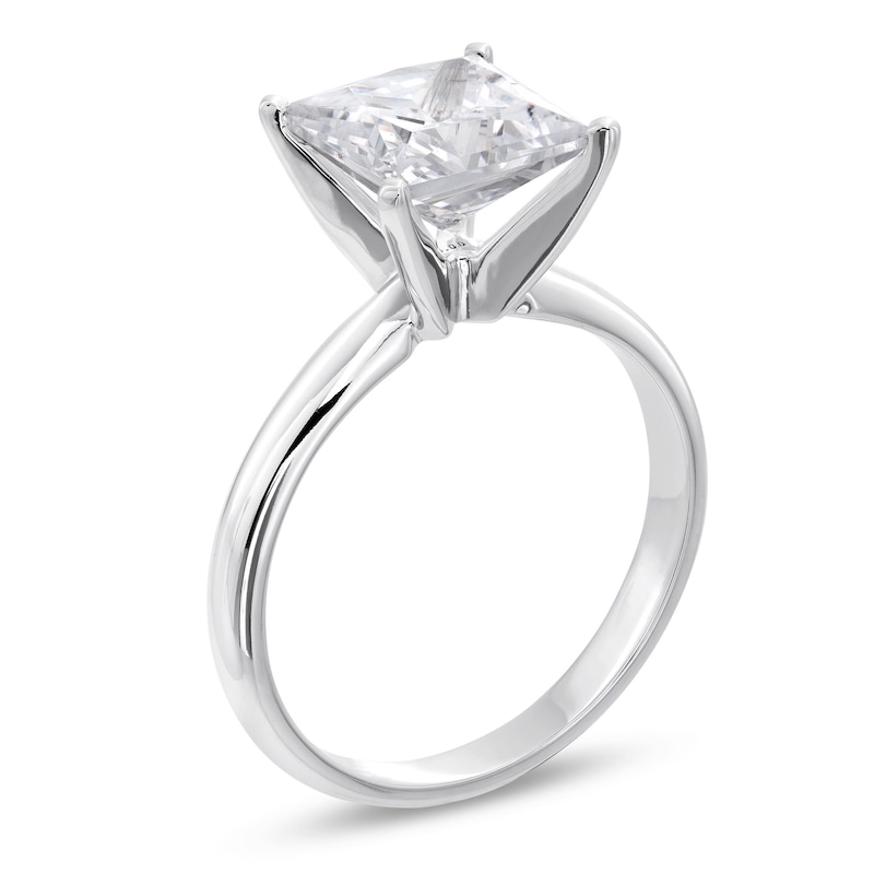 Main Image 3 of 3 CT. Certified Princess-Cut Lab-Grown Diamond Solitaire Engagement Ring in 14K White Gold (F/SI2)