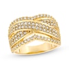 Thumbnail Image 1 of 0.95 CT. T.W. Diamond Edge Double Row Criss-Cross Band in 10K Gold