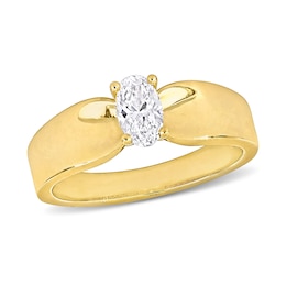 Eternally Bonded 0.50 CT. Oval Diamond Solitaire Engagement Ring in 14K Gold (H/SI2)