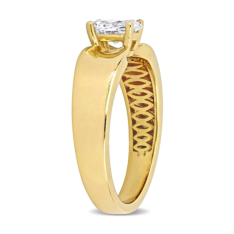 Main Image 2 of Eternally Bonded 0.50 CT. Oval Diamond Solitaire Engagement Ring in 14K Gold (H/SI2)