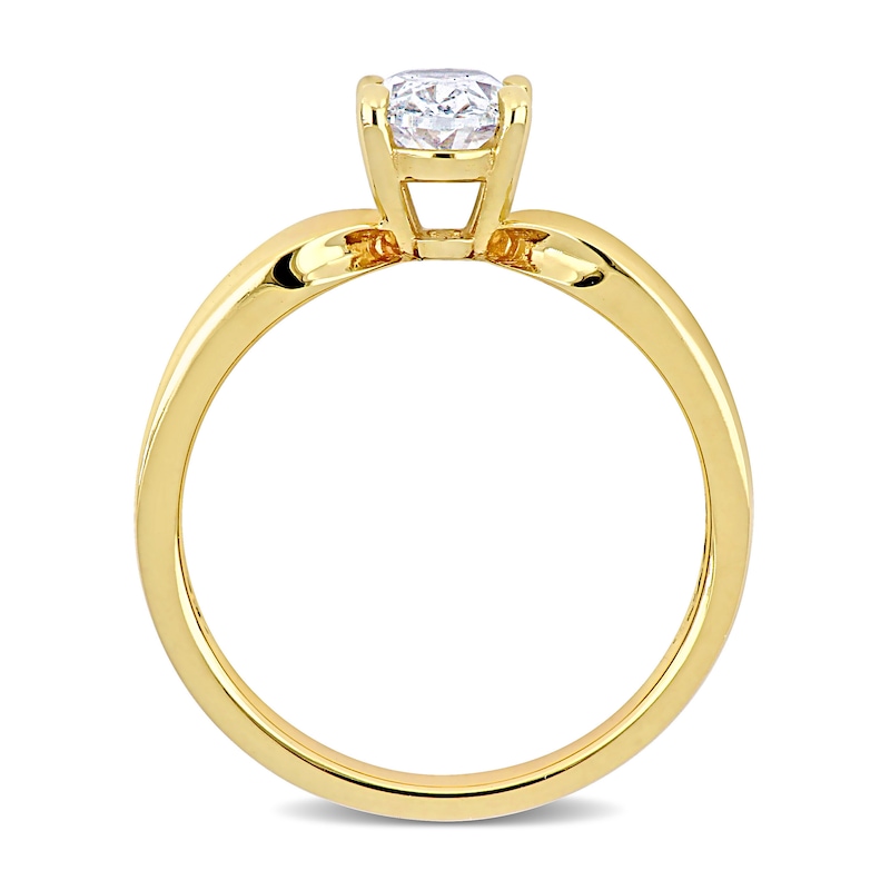 Main Image 3 of Eternally Bonded 1.00 CT. Oval Diamond Solitaire Engagement Ring in 14K Gold (H/SI2)