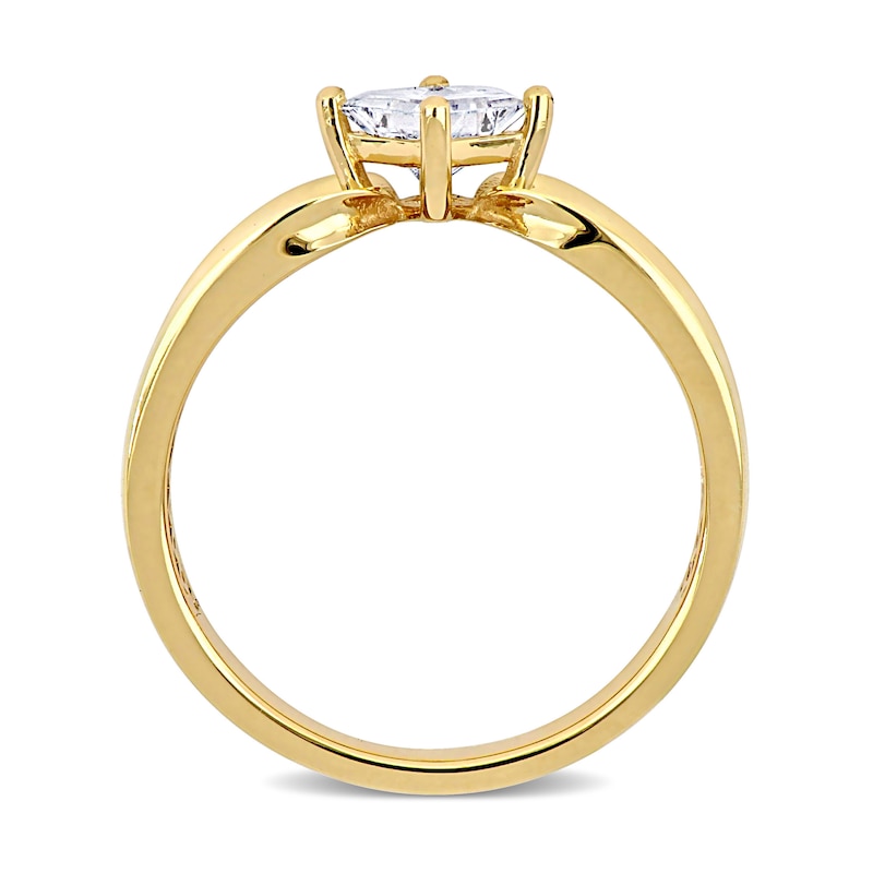 Eternally Bonded CT. Princess-Cut Diamond Tilted Solitaire Engagement Ring in 14K Gold (H/SI2