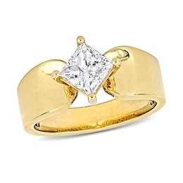 Eternally Bonded 1.00 CT. Princess-Cut Diamond Tilted Solitaire Engagement Ring in 14K Gold (H/SI2)