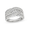 Thumbnail Image 1 of 0.95 CT. T.W. Diamond Triple Row Overlay Band in 10K White Gold