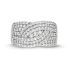 Thumbnail Image 4 of 0.95 CT. T.W. Diamond Triple Row Overlay Band in 10K White Gold