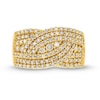 Thumbnail Image 4 of 0.95 CT. T.W. Diamond Triple Row Overlay Band in 10K Gold