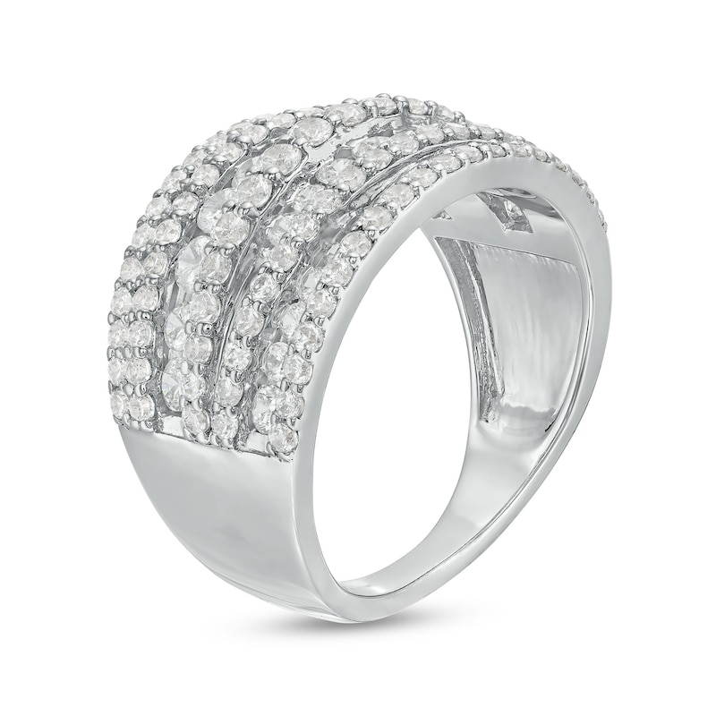 Main Image 3 of 1.95 CT. T.W. Diamond Layered Overlay Multi-Row Band in 10K White Gold