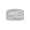 Thumbnail Image 4 of 1.95 CT. T.W. Diamond Layered Overlay Multi-Row Band in 10K White Gold