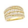 Thumbnail Image 1 of 1.95 CT. T.W. Diamond Layered Overlay Multi-Row Band in 10K Gold