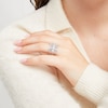 Thumbnail Image 2 of 1.45 CT. T.W. Oval Multi-Diamond Edge Wide Band in 10K White Gold