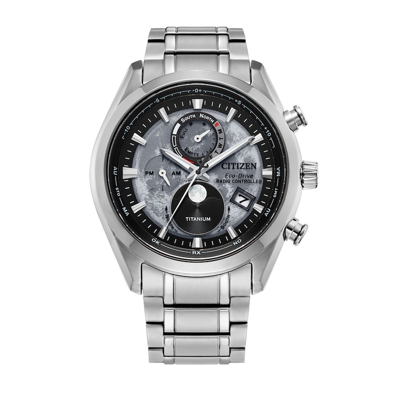 Men's Citizen Eco-Drive® Sport Luxury Super Titanium™ Radio Controlled Chrono Watch with Grey Dial (Model: BY1010-57H)|Peoples Jewellers