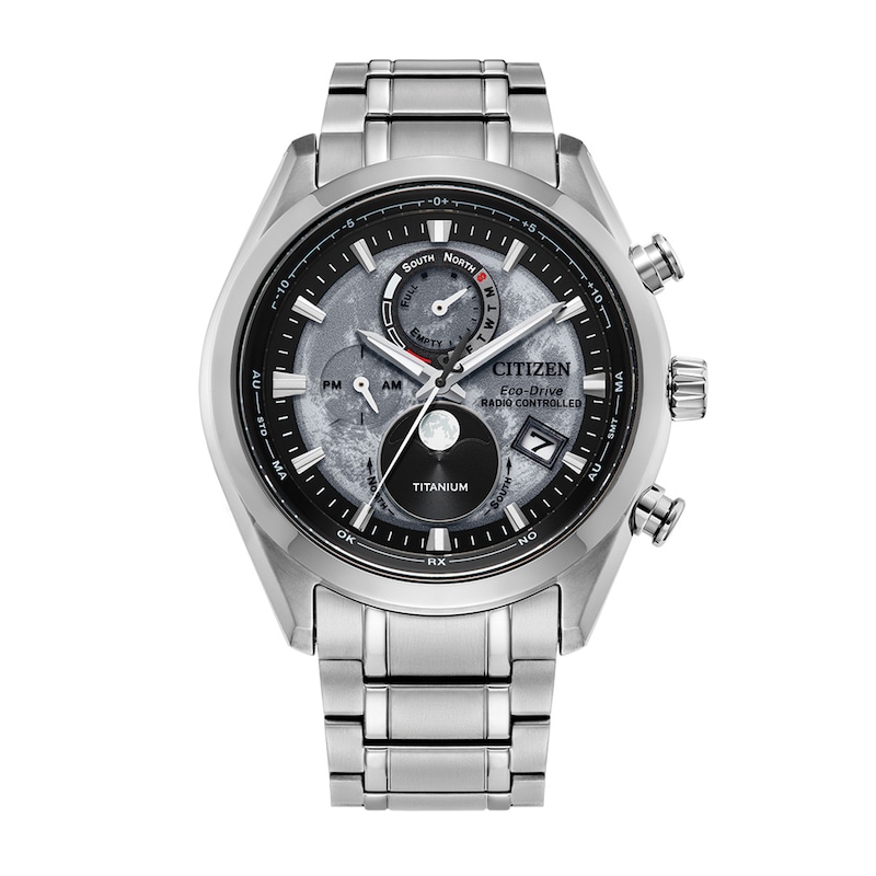 Main Image 1 of Men's Citizen Eco-Drive® Sport Luxury Super Titanium™ Radio Controlled Chrono Watch with Grey Dial (Model: BY1010-57H)