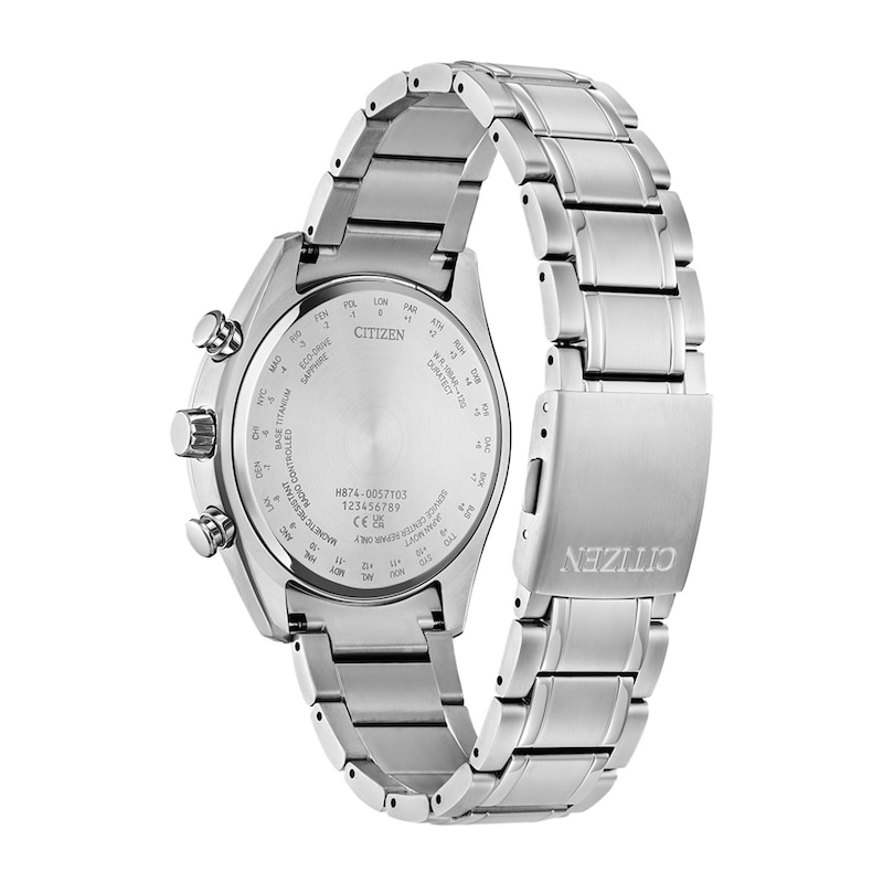 Main Image 3 of Men's Citizen Eco-Drive® Sport Luxury Super Titanium™ Radio Controlled Chrono Watch with Blue Dial (Model: BY1010-57L)