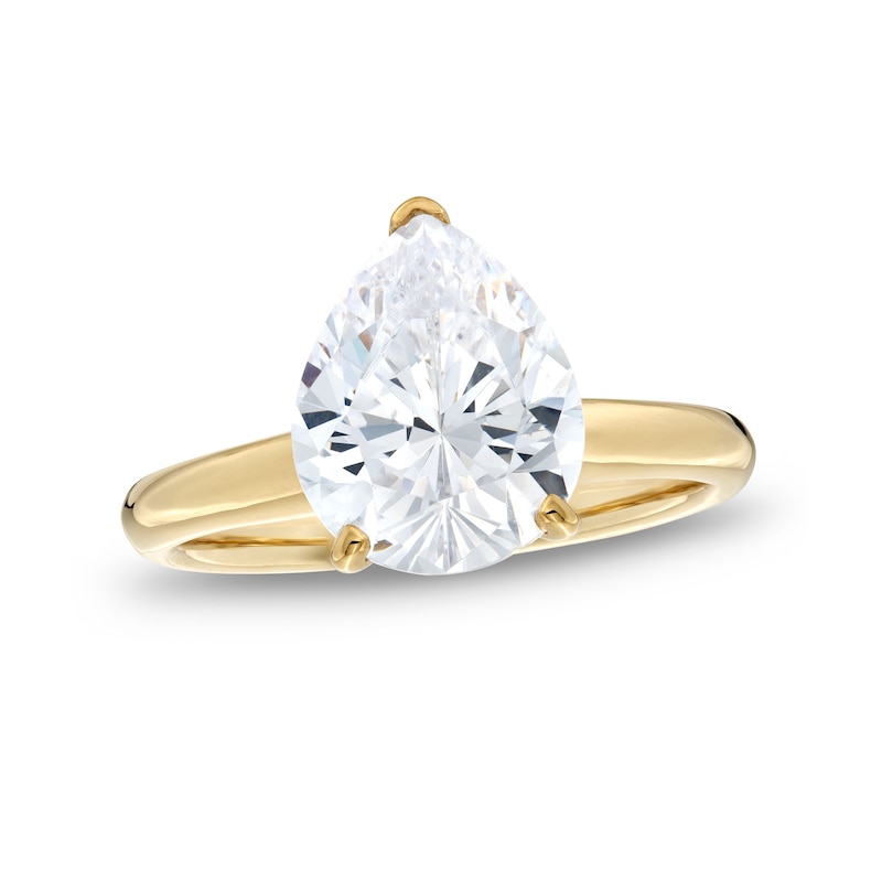 2.00 CT. Pear-Shaped Certified Lab-Created Diamond Solitaire Engagement Ring in 14K Gold (F/SI2)|Peoples Jewellers