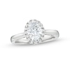 Thumbnail Image 0 of 1.38 CT. T.W. Oval Certified Lab-Created Diamond Frame Engagement Ring in 14K White Gold (F/SI2)