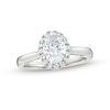 Thumbnail Image 1 of 1.38 CT. T.W. Oval Certified Lab-Grown Diamond Frame Engagement Ring in 14K White Gold (F/SI2)