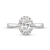 Thumbnail Image 4 of 1.38 CT. T.W. Oval Certified Lab-Grown Diamond Frame Engagement Ring in 14K White Gold (F/SI2)