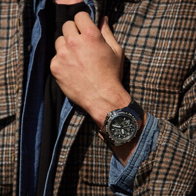 Men's Citizen Eco-Drive® Promaster Air Skyhawk A-T Chronograph Black Strap Watch with Black Dial (Model: JY8149-05E)