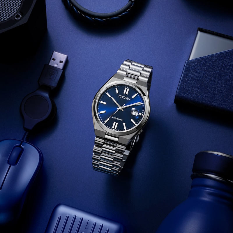 Main Image 4 of Men's Citizen Tsuyosa Collection Automatic Watch with Blue Sunray Dial (Model: NJ0150-56L)
