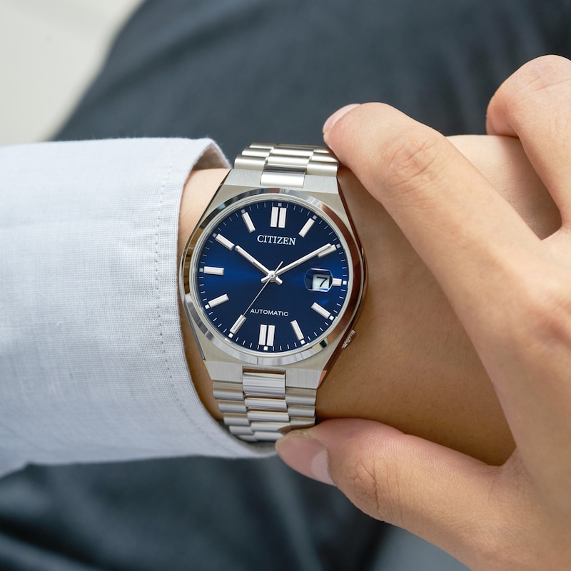 Main Image 5 of Men's Citizen Tsuyosa Collection Automatic Watch with Blue Sunray Dial (Model: NJ0150-56L)