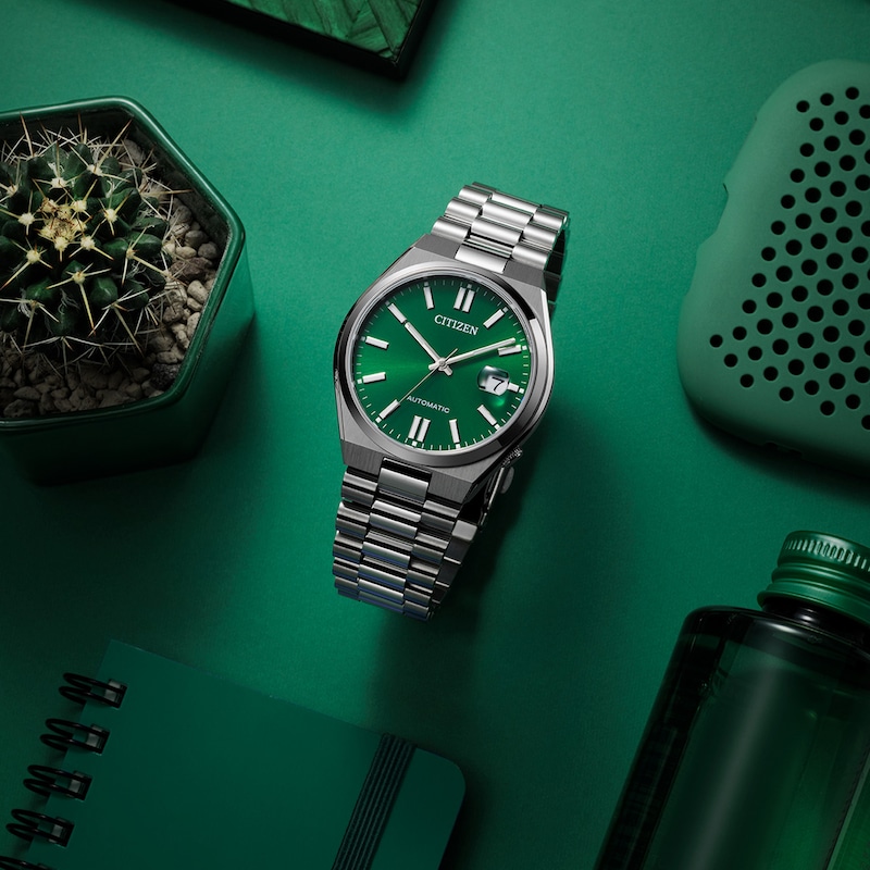 Main Image 4 of Men's Citizen Tsuyosa Collection Automatic Watch with Green Sunray Dial (Model: NJ0150-56X)