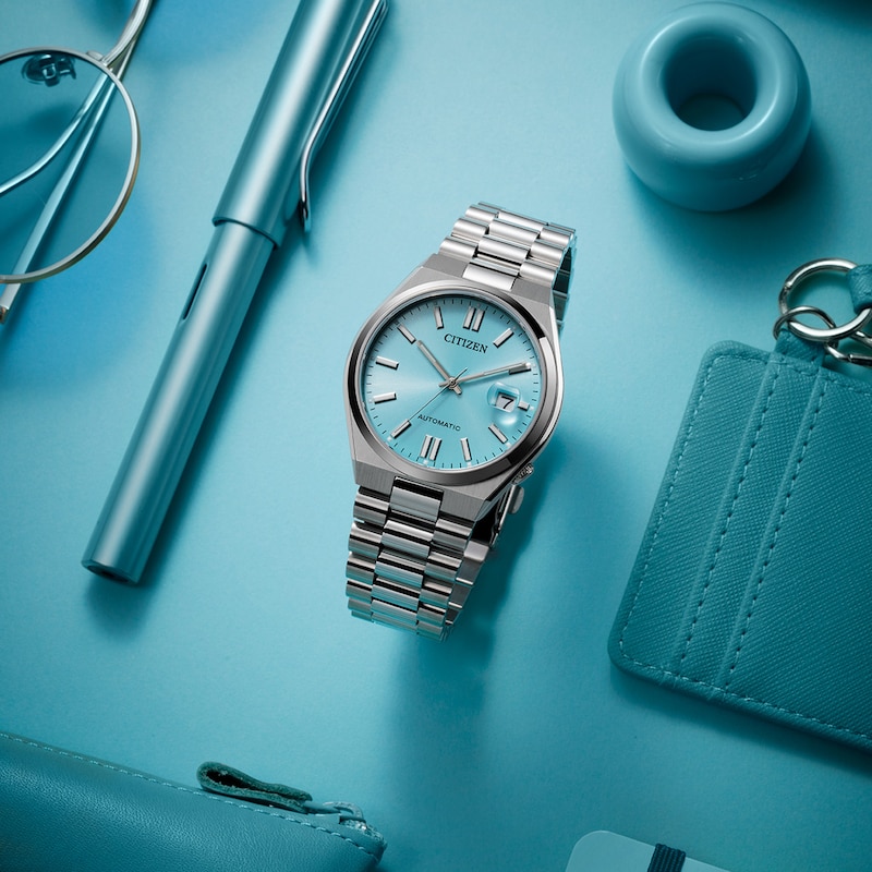 Main Image 5 of Men's Citizen Tsuyosa Collection Automatic Watch with Sky Blue Sunray Dial (Model: NJ0151-53M)