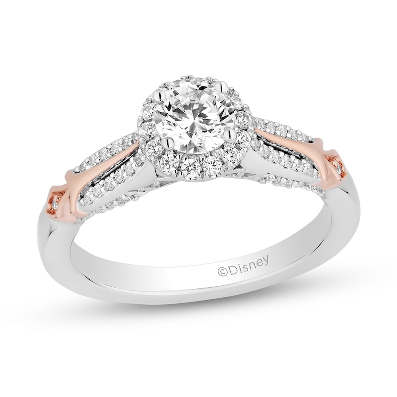 Main Image 1 of Collector's Edition Enchanted Disney Frozen 10th Anniversary 0.69 CT. T.W. Diamond Engagement Ring in 14K Two-Tone Gold