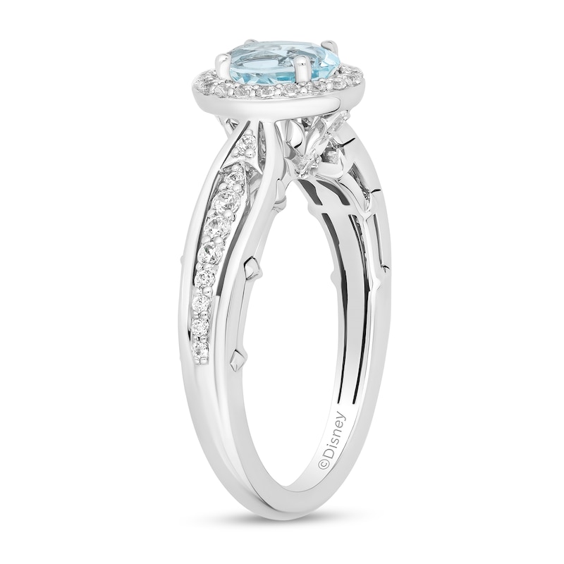Main Image 2 of Collector's Edition Enchanted Disney Frozen 10th Anniversary Blue Topaz and Diamond Engagement Ring in 14K White Gold