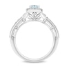 Thumbnail Image 2 of Collector's Edition Enchanted Disney Frozen 10th Anniversary Blue Topaz and Diamond Engagement Ring in 14K White Gold