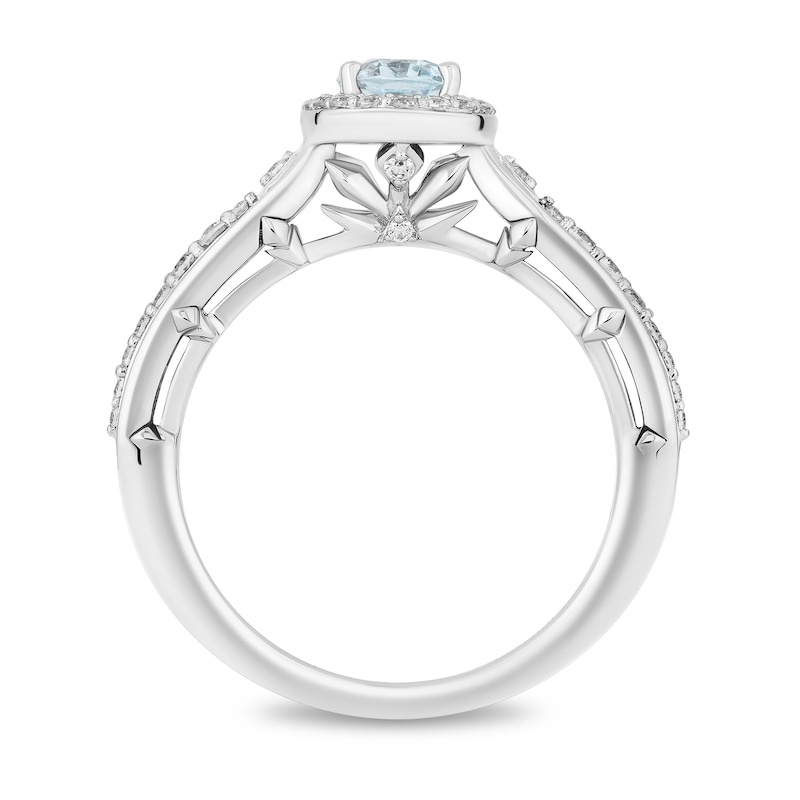 Main Image 3 of Collector's Edition Enchanted Disney Frozen 10th Anniversary Blue Topaz and Diamond Engagement Ring in 14K White Gold