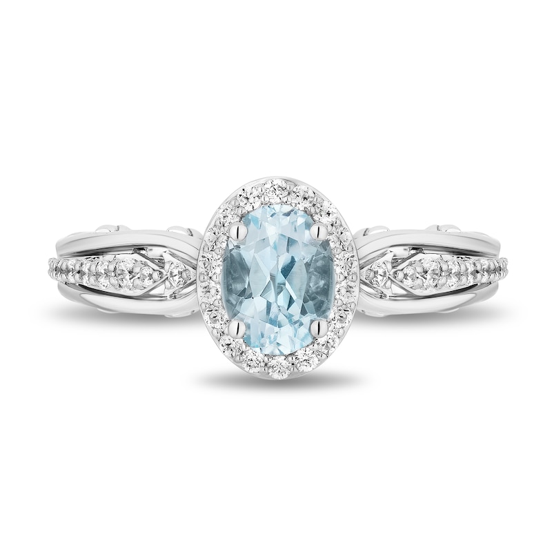 Main Image 4 of Collector's Edition Enchanted Disney Frozen 10th Anniversary Blue Topaz and Diamond Engagement Ring in 14K White Gold