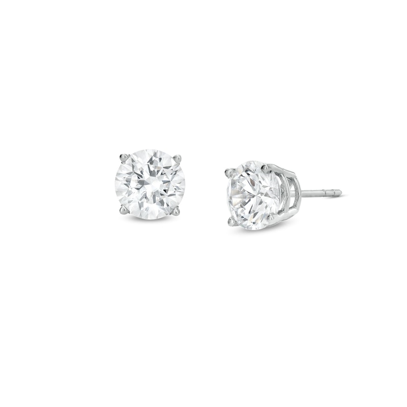 Main Image 1 of 2.00 CT. T.W. Diamond Solitaire Stud Earrings in 10K White Gold (J/I3)