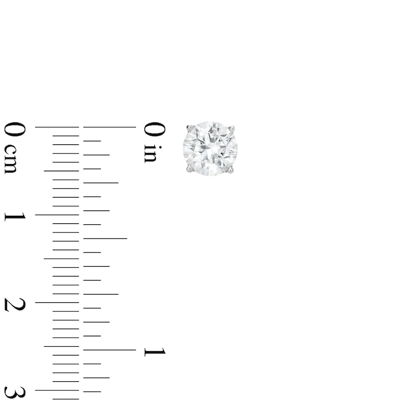 Main Image 3 of 2.00 CT. T.W. Diamond Solitaire Stud Earrings in 10K White Gold (J/I3)
