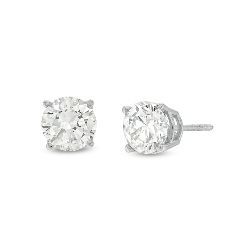 1.00 CT. T.W. Diamond Solitaire Stud Earrings in 10K White Gold (J/I3)