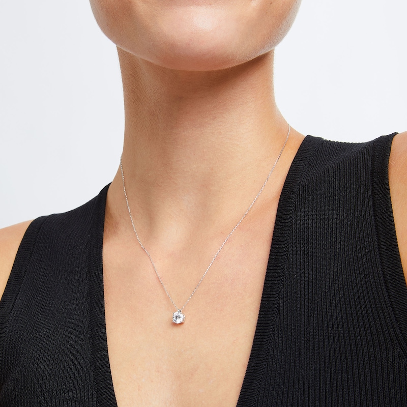Main Image 2 of 1.00 CT. Diamond Solitaire Pendant in 10K White Gold (J/I3)
