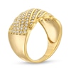 Thumbnail Image 3 of 0.69 CT. T.W. Diamond Linear Multi-Row Rolling Wave Ring in 10K Gold