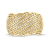 Thumbnail Image 4 of 0.69 CT. T.W. Diamond Linear Multi-Row Rolling Wave Ring in 10K Gold