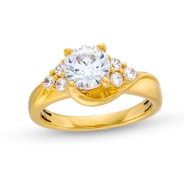 1.50 CT. T.W. Certified Lab-Grown Diamond Tri-Sides Bypass Engagement Ring in 14K Gold (F/SI2)