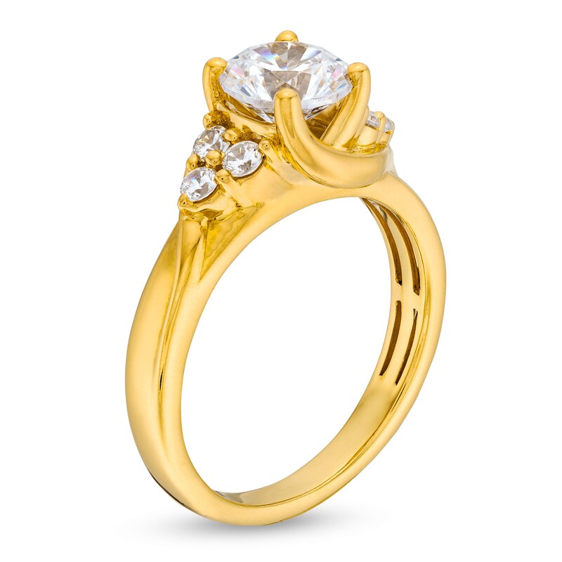 Main Image 3 of 1.50 CT. T.W. Certified Lab-Grown Diamond Tri-Sides Bypass Engagement Ring in 14K Gold (F/SI2)