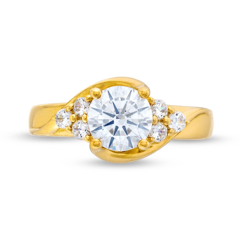 Main Image 4 of 1.50 CT. T.W. Certified Lab-Grown Diamond Tri-Sides Bypass Engagement Ring in 14K Gold (F/SI2)