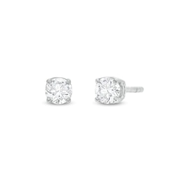 0.10 CT. T.W. Certified Lab-Grown Diamond Solitaire Stud Earrings in Sterling Silver (I/SI2)