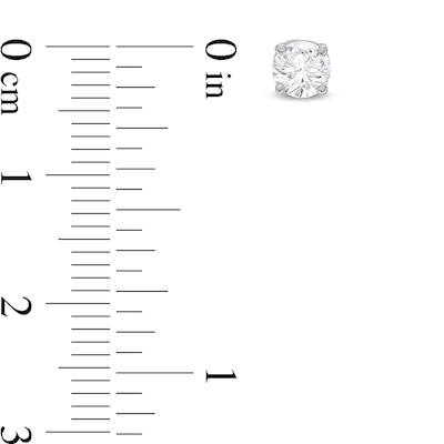 0.10 CT. T.W. Certified Lab-Created Diamond Solitaire Stud Earrings in Sterling Silver (I/SI2)