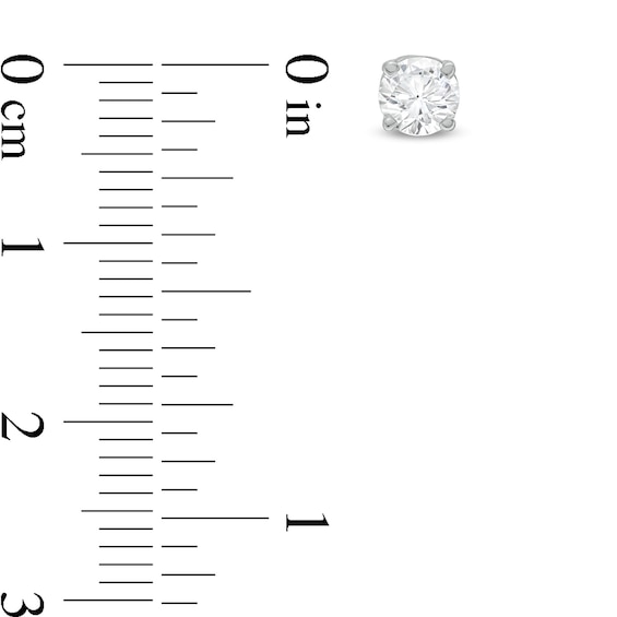 0.10 CT. T.W. Certified Lab-Created Diamond Solitaire Stud Earrings in Sterling Silver (I/SI2)