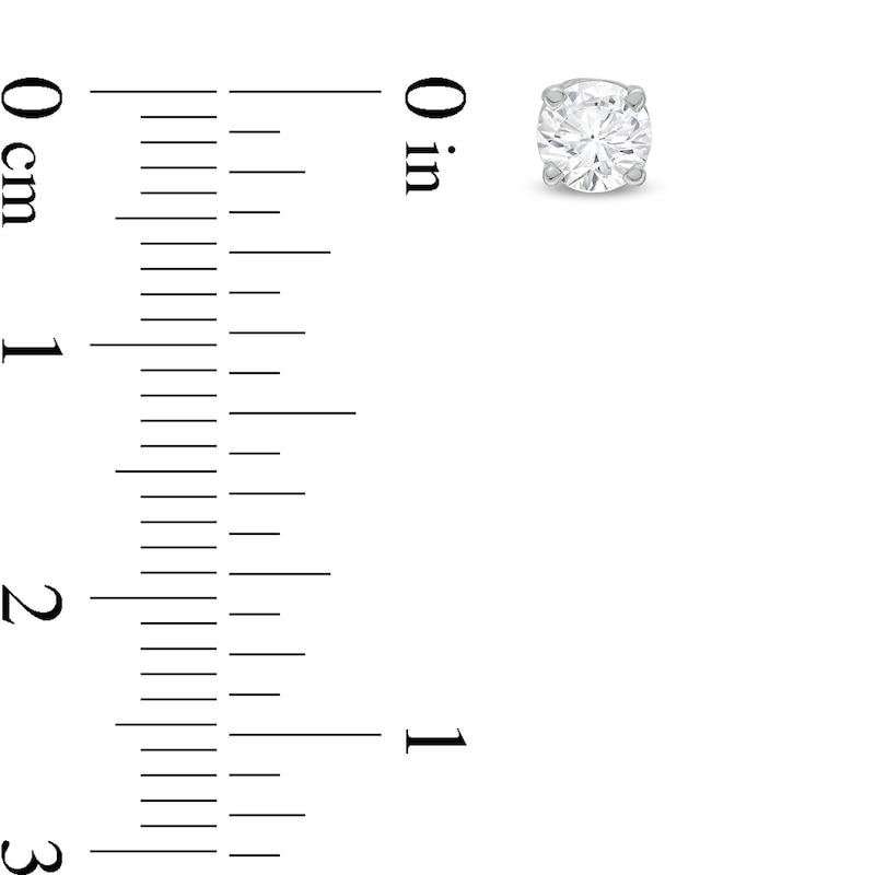 0.10 CT. T.W. Certified Lab-Created Diamond Solitaire Stud Earrings in Sterling Silver (I/SI2)