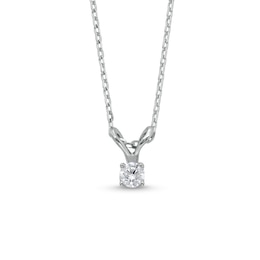 0.10 CT. Certified Lab-Created Diamond Solitaire Pendant in Sterling Silver (I/SI2)