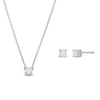 Thumbnail Image 0 of 0.30 CT. T.W. Certified Lab-Created Diamond Solitaire Pendant and Solitaire Stud Earrings Set in Sterling Silver (I/SI2)