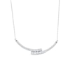 Thumbnail Image 0 of 1.00 CT. T.W. Certified Lab-Created Diamond Bypass Curved Bar Necklace in 10K White Gold (F/SI2)