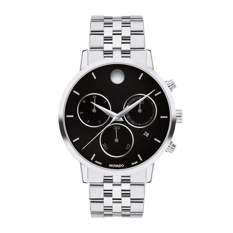 Main Image 1 of Men's Movado Museum® Classic Chronograph Watch with Black Dial and Date Window (Model: 0607776)