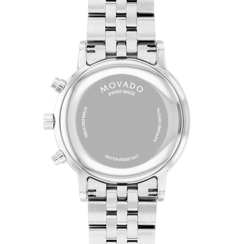 Men's Movado Museum® Classic Chronograph Watch with Black Dial and Date Window (Model: 0607776)